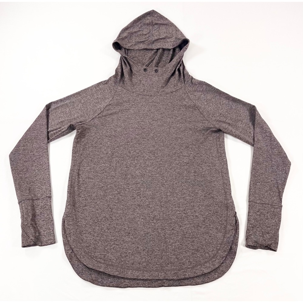 Athleta Uptempo Hoodie Womens Small Gray Heathered Lightweight Running Pullover